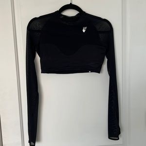 Off white cropped mesh sweetheart top MEDIUM